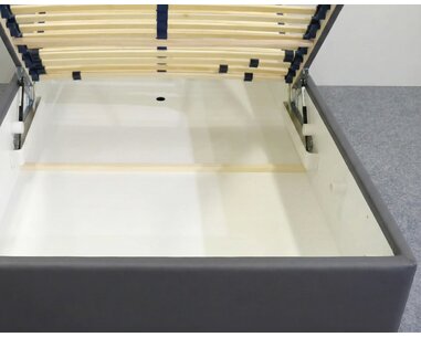 Vyvýšená čalúnená posteľ s úložným priestorom Ryana, 120x200, tmavosivá Vyvýšená čalúnená posteľ s úložným priestorom Ryana, 120x200, tmavosivá