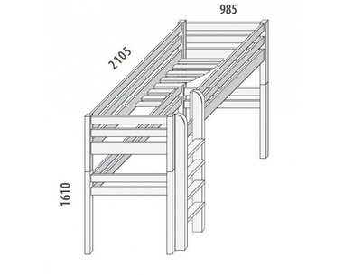 Detská posteľ - horné spanie DOMINO D857/BC nízka, masív buk Detská posteľ - horné spanie DOMINO D857/BC nízka, masív buk