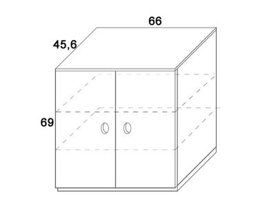 Komoda 2-dvierková D412/BC-Domino, masív buk Komoda 2-dvierková D412/BC-Domino, masív buk