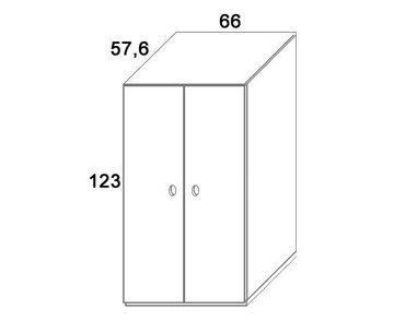 Skriňa 2-dverová D503/BC-Domino, masív buk Skriňa 2-dverová D503/BC-Domino, masív buk