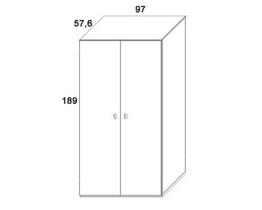 Pološatní skriňa 2-dverová D506/BC-Domino, masív buk Pološatní skriňa 2-dverová D506/BC-Domino, masív buk