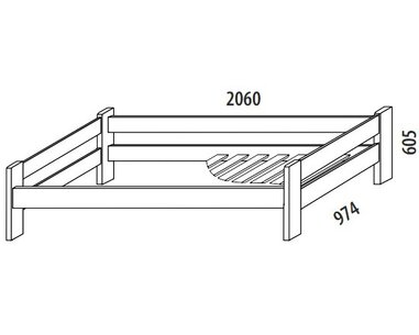 Detská poschodová posteľ - poschodovka MAX 258/BC nízka, masív buk