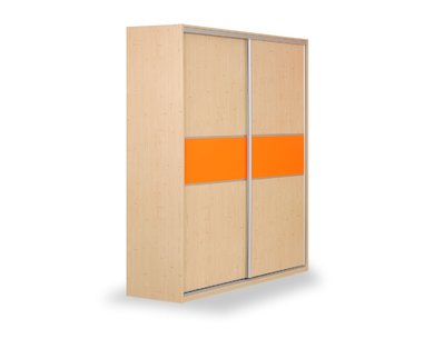 Skriňa s posuvnými dverami D651/L, lamino - smrek, biela