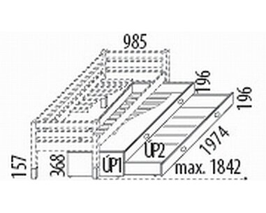 Výsuvná prístelka s úložným priestorom D103, masív smrek