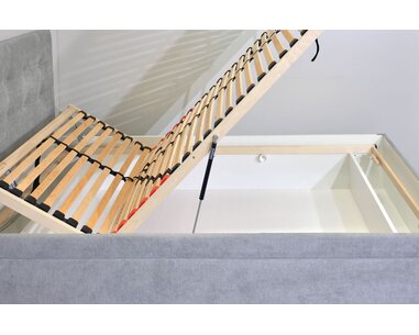 Čalúnená posteľ s úložným priestorom Laterna, 120x200 cm