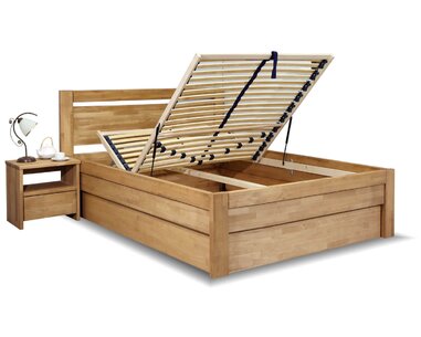Vyvýšená posteĽ s úložným prIEstorOm Klementin, 140x200cm, masiv buk