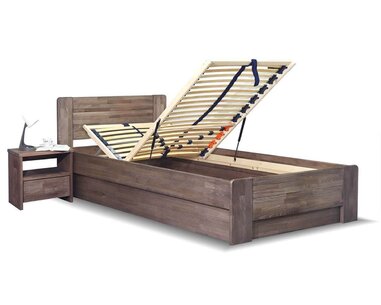 Posteľ s úložným priestorom ARION 2, 120x200, masív buk