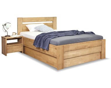 Zvýšená posteľ s úložným priestorom Orfeus, 140x200, masiv buk Zvýšená posteľ s úložným priestorom Orfeus, 140x200, masiv buk