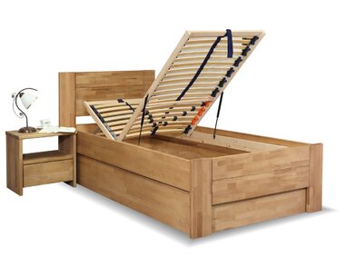 Posteľ s úložným priestorom Trinity 2, 80x200, 90x200, masiv buk