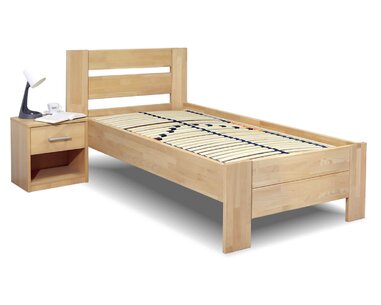 Zvýšená posteľ jednolôžko z masívu Trinity, 90x220, masív buk