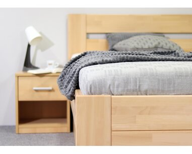 Zvýšená posteľ jednolôžko z masívu Trinity, 90x220, masív buk