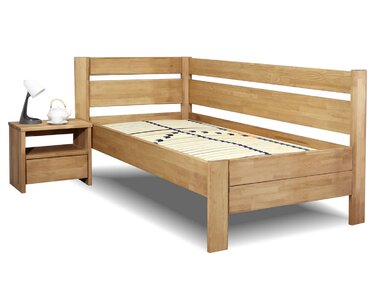 Posteľ z masivu Academia, 120x200, masiv buk, Pravá Posteľ z masivu Academia, 120x200, masiv buk, Pravá