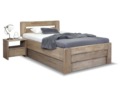 Zvýšená posteľ s úložným priestorom Primátor, masiv buk, 120x200 Zvýšená posteľ s úložným priestorom Primátor, masiv buk, 120x200