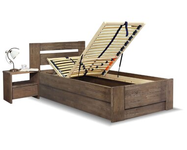 Posteľ s úložným priestorom Trinity, 120x200, masív dub