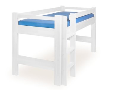 Zvýšené jednolôžko - detská zvýšená posteľ 90x200 LUCAS, masív buk, biela Zvýšené jednolôžko - detská zvýšená posteľ 90x200 LUCAS, masív buk, biela