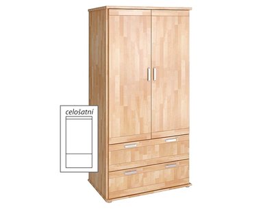 Šatníková dvojdverová skriňa Alfa-175, buk cink