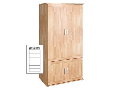 Šatníková skriňa Alfa-174, buk cink