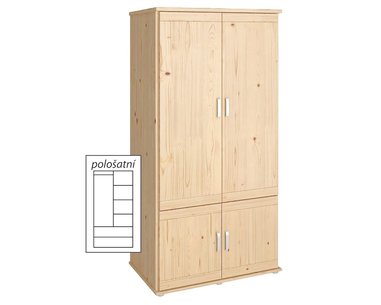 Šatníková skriňa dvojdverová Alfa-173, smrek Šatníková skriňa dvojdverová Alfa-173, smrek