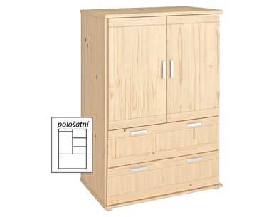Šatníková skriňa dvojdverová Beta-182, smrek Šatníková skriňa dvojdverová Beta-182, smrek