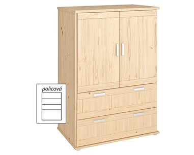 Šatníková skriňa dvojdverová Beta-183, smrek Šatníková skriňa dvojdverová Beta-183, smrek