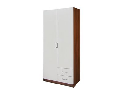Šatníková skriňa dvojdverová IA61521, orech/biela Šatníková skriňa dvojdverová IA61521, orech/biela