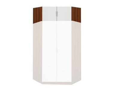 Rohový nadstavec šatníkovej  skrine IA61555, orech/biela Rohový nadstavec šatníkovej  skrine IA61555, orech/biela