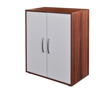 Dvojdverová komoda IA61501, orech-biela