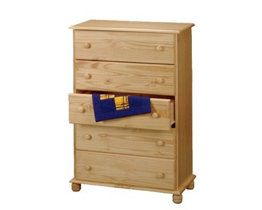 Komoda-Prádelník - 5 zásuvkový IA8015, masiv borovica