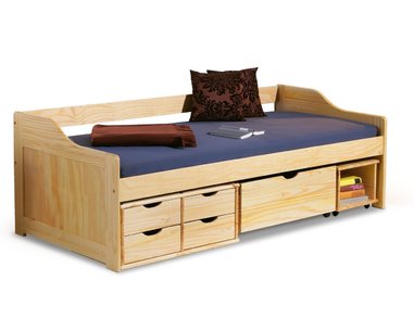 Posteľ s úložným priestorom IA8809 90x200, masiv borovica Posteľ s úložným priestorom IA8809 90x200, masiv borovica