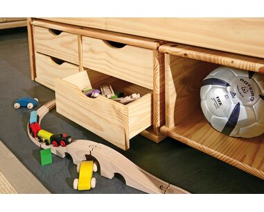 Posteľ s úložným priestorom IA8809 90x200, masiv borovica