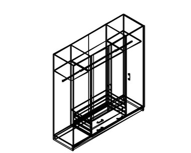 Šatníková skriňa štvordverová IA21540, biela