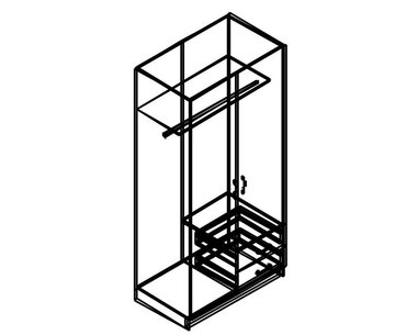 Šatníková skriňa dvojdverová IA61521, orech/biela Šatníková skriňa dvojdverová IA61521, orech/biela