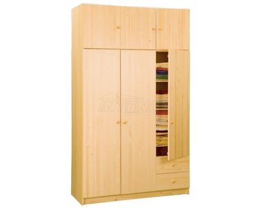 Trojdielna šatníková skriňa IA898, masiv smrek + lamino Trojdielna šatníková skriňa IA898, masiv smrek + lamino