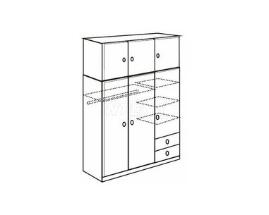 Trojdielna šatníková skriňa IA898, masiv smrek + lamino Trojdielna šatníková skriňa IA898, masiv smrek + lamino