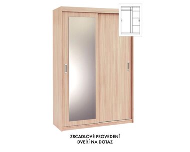 Kombinovaná skrina s posuvnými dverami EVITA 15, šírka 150 cm.