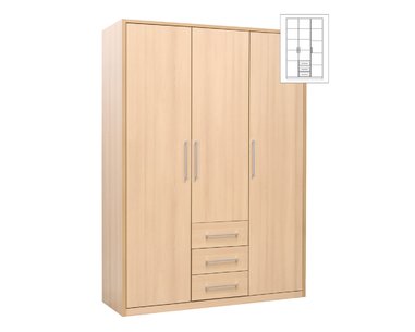 Trojdverová policová skriňa ZORIA 3, šírka 120 cm Trojdverová policová skriňa ZORIA 3, šírka 120 cm