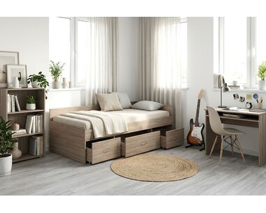 Rohová posteľ s úložným priestorom GAMA, 90x200cm