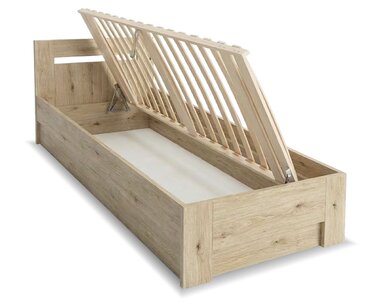 Posteľ jednolôžko s úložným priestorom LINDA, bočné vyklápanie