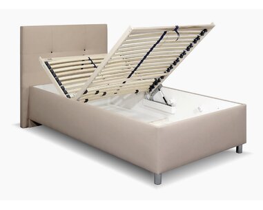 Čalúnená posteľ s úložným priestorom Crissy, 90x200, hnedosiva Čalúnená posteľ s úložným priestorom Crissy, 90x200, hnedosiva