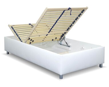 Vyvýšená váľanda s úložným priestorom Roneta, 140x200, biela Vyvýšená váľanda s úložným priestorom Roneta, 140x200, biela