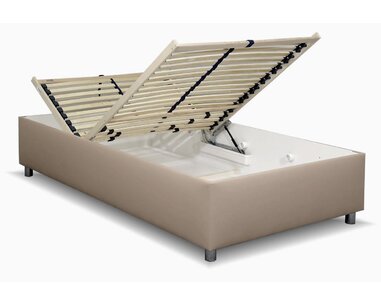 Vyvýšená váľanda s úložným priestorom Roneta, 90x200cm, hnedosiva Vyvýšená váľanda s úložným priestorom Roneta, 90x200cm, hnedosiva