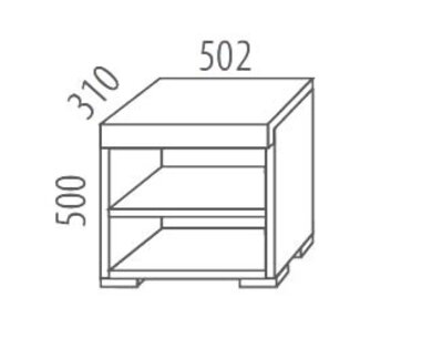 Nočný stolík z masívu, policový F131 Nočný stolík z masívu, policový F131