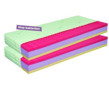 Mäkký antibakteriálny matrac ANTIBACTERIAL VISCO VAKUO 1+1 Zdarma, 22cm, 130kg