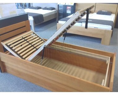 Vyklápací lamelový rošt DOUBLE KLASIK NV, 120x220, čelný výklop