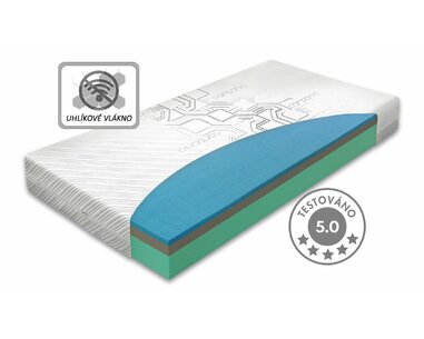 Stredne tvrdý matrac CARBONIA s uhlíkovým vláknom, 20cm, 140kg Stredne tvrdý matrac CARBONIA s uhlíkovým vláknom, 20cm, 140kg