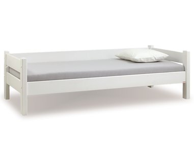 Posteľ so zábranou Sendy 300W, masív smrek - biela Posteľ so zábranou Sendy 300W, masív smrek - biela
