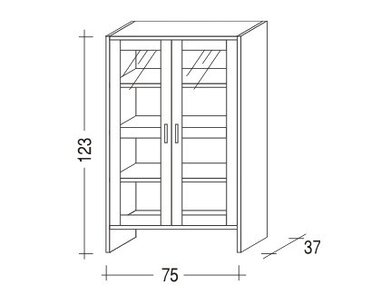 Komoda Sendy 164/166, masív smrek, dvierková