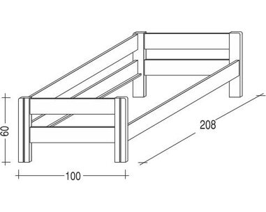 Detská posteľ so zábranou Sendy N300B, masív buk cink jadrový