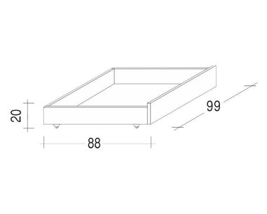 Úložný priestor pod postele 1/2 034B, masív buk cink Úložný priestor pod postele 1/2 034B, masív buk cink