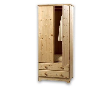 Dvojdverová šatníková skriňa Dona II 126, masív smrek Dvojdverová šatníková skriňa Dona II 126, masív smrek
